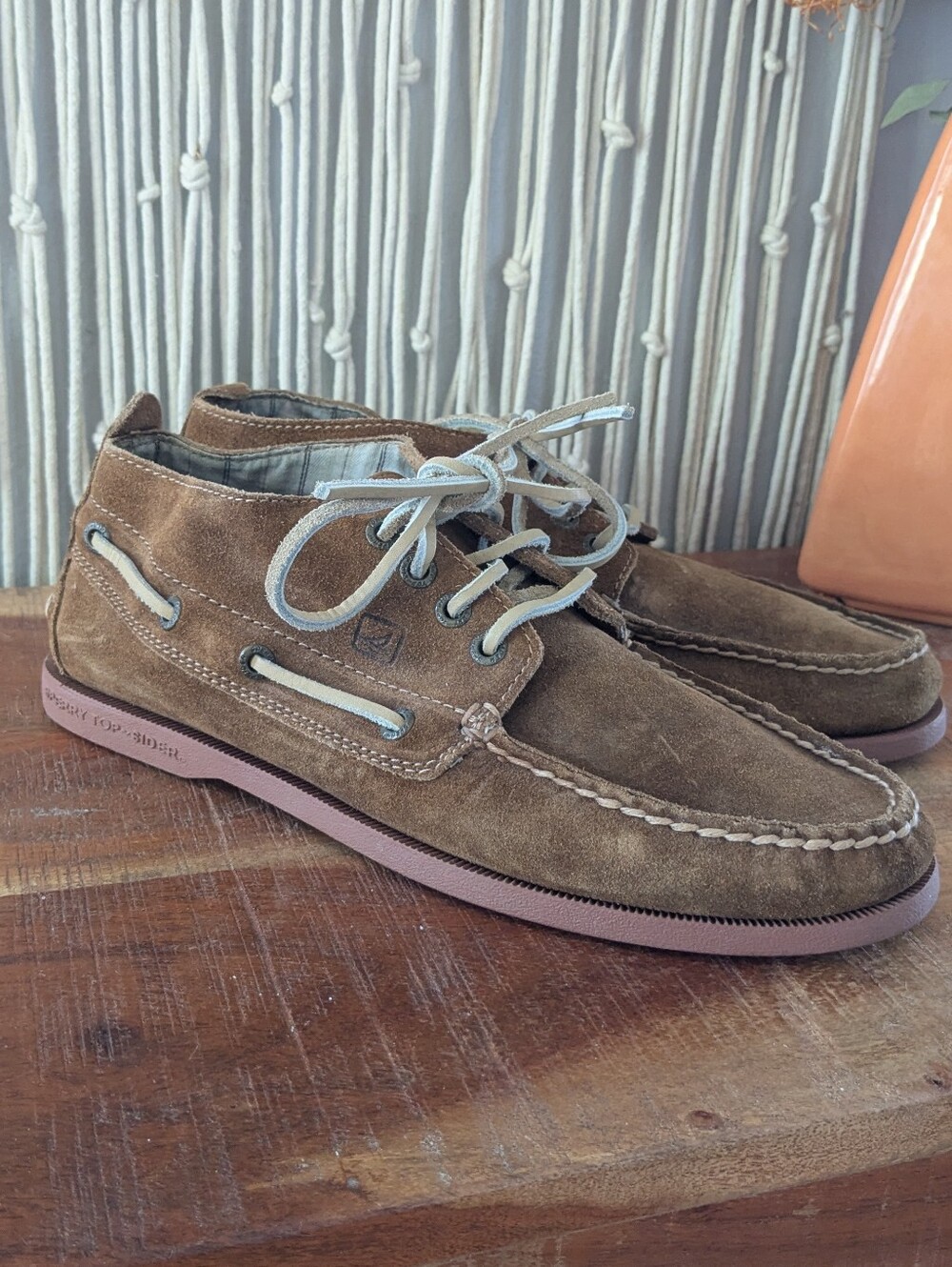Sperry Top-Sider Brown Suede Boat Shoes Men Size 8 M Moc Toe Chukka Loafers
